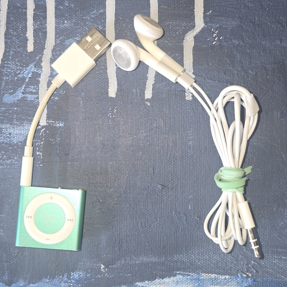 Genuine Apple iPod Shuffle A1373 4th Generation Tested Green Teal RARE Works - Picture 1 of 3